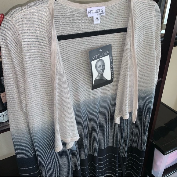 NWT Attitudes By Renee Open Front Cascading Cardigan - Picture 4 of 13